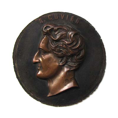 Georges Cuvier, geprägte Plakette, Bronze