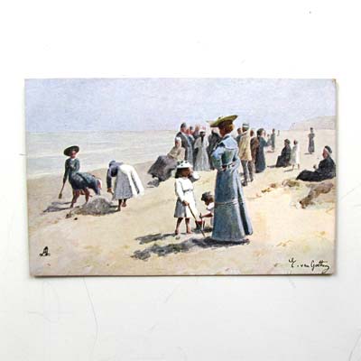 Strandskizze, Van Goethen, alte Ansichtskarte
