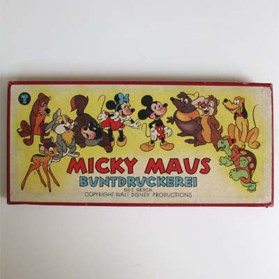 Micky Maus, Buntdruckerei, Schachtel von Walt Disney