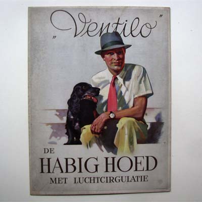 Habig Hüte Wien, alter Werbekarton