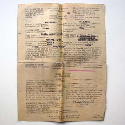Entlassungsschein Militärdienst, 1946