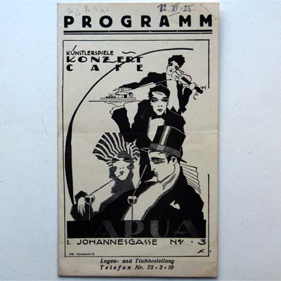 Künstlerspiele Cafe Capua, Programm, 1925