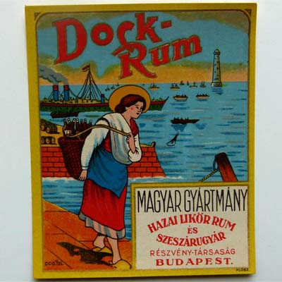 Dock Rum, Magyar Gyartmany, altes Etikett