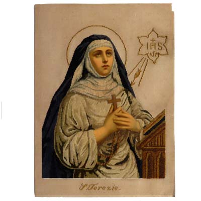 Bild der heiligen Theresia, bestickt