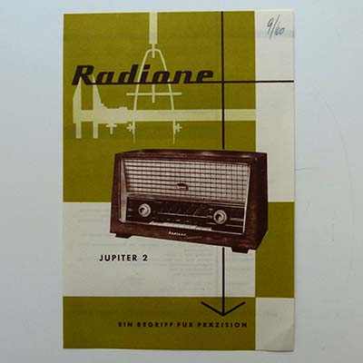 Radione, Radioempfänger Type Jupiter 2, um 1955