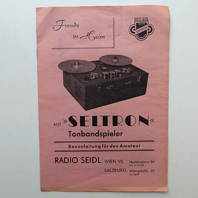 Radio Seidl, Bauanleitung Tonbandträger Seltron