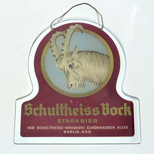 Schultheiss Bock, Schultheiss-Brauerei, Glasschild