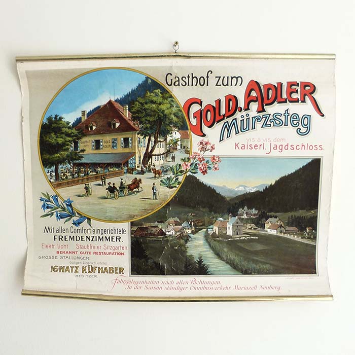 Gasthof zum Gold. Adler Mürzsteg, Plakat, um 1890