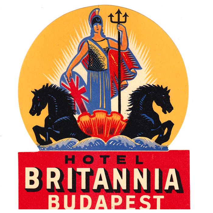 Hotel Britannia Budapest, Kofferkleber / Etiketten