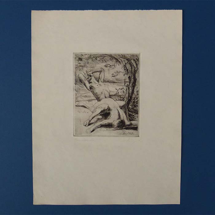 erotische Radierung, Rudolf Merenyi, 1922