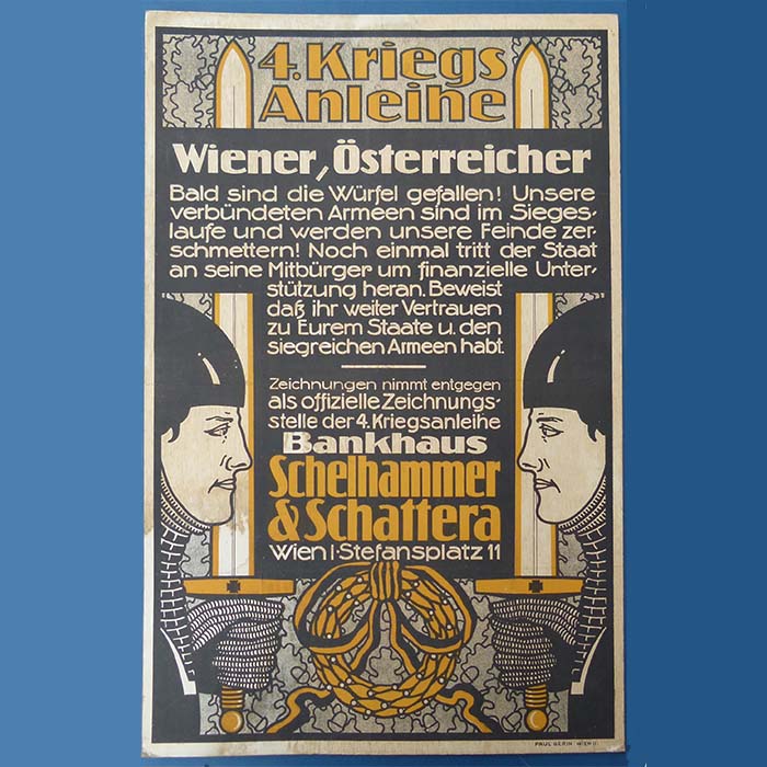 Zeichnet 4. Kriegsanleihe, originales Plakat, 1. WK
