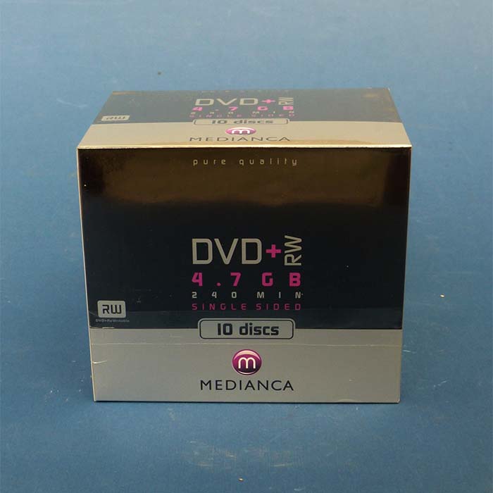 DVD + RW, 4,7 GB, 240 min, 10 discs, Medianca