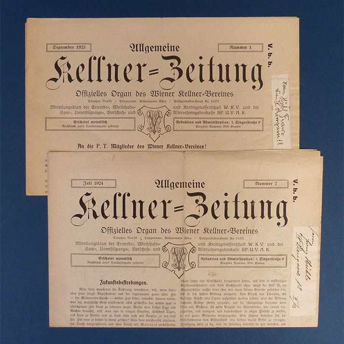 Kellner = Zeitung, Zeitschrift , 1923/1924