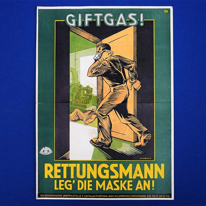 Giftgas - Rettungsmann, Plakat, Gib Acht, 1938