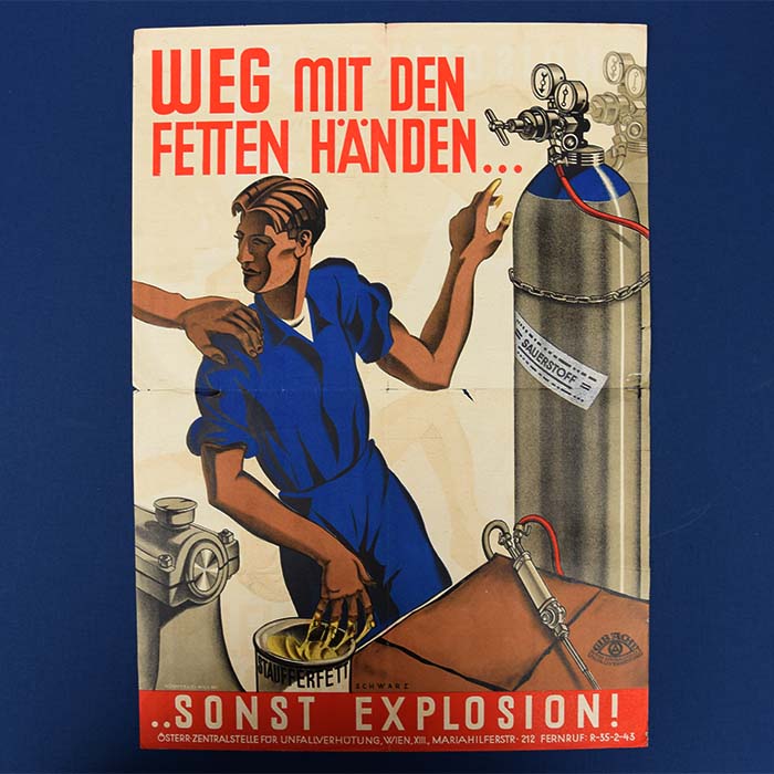 Weg mit den fetten Händen, Gib Acht, Plakat, um 1938
