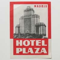 Hotel Plaza, Madrid, Spanien, Label