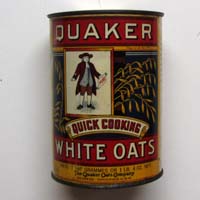 Quaker White Oats, Blechdose, lithografiert