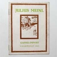 alter Prospekt über Kaffeeprodukte, Julius Meinl, 1930