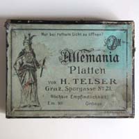 Allemania Fotoplatten, Schachtel, H. Telser Graz