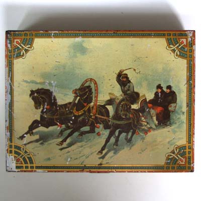 Huntley & Palmer, Horse Carriage Motif, Old Biscuit Box