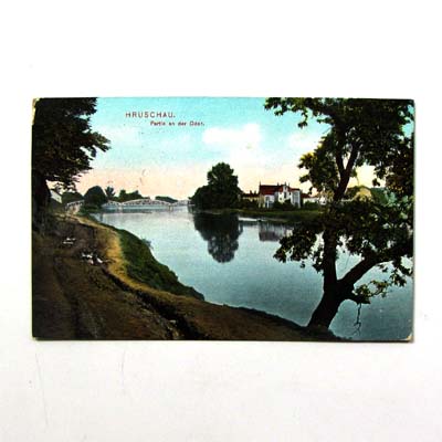 Hrusov an der Oder, Tschechien, alte Ansichtskarte