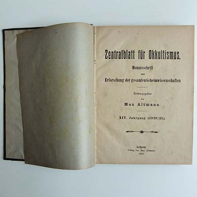 Zentralblatt für Okkultismus, Monatsschrift, 1921
