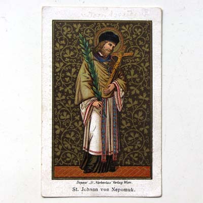 Heiliger Johann von Nepomuk, Heiligenbildchen