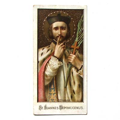 Heiliger Johannes von Nepomuk, Heiligenbildchen