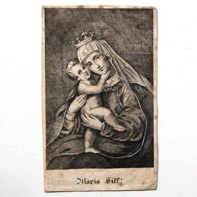 Maria Hilf, Maria mit Jesukind, Heiligenbildchen