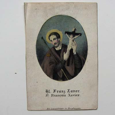 Hl. Franz Xaver, Heiligenbildchen
