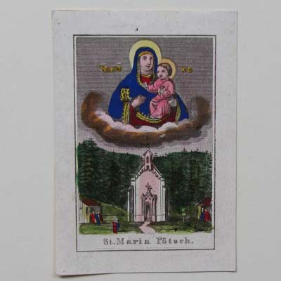 St. Maria Pötsch, Wallfahrtsbildchen, handkoloriert