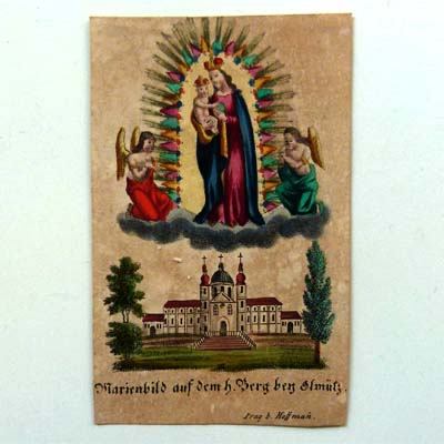 Marienbild bey Olmütz, handkoloriert, Heiligenbildchen