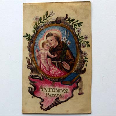 S. Antonius Padua, Pergament, handgemalt