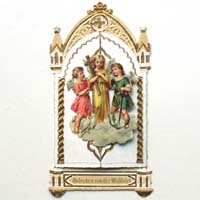 Engel mit Kreuz und Anker, Heiligenbildchen
