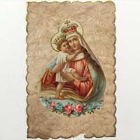 Maria mit Jesukind, Pergamin, Heiligenbild