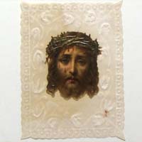 Jesus mit Dornenkrone, Pergamin, Heiligenbild