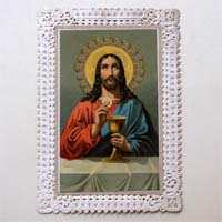 Jesus mit Kelch und Oblate, Heiligenbildchen