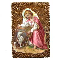 Jesukind mit Lamm und Hirtenstab, Heiligenbildchen