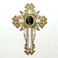 Maria, Heiligenbild in Kreuz-Form