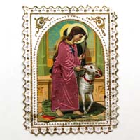 Jesus mit Lamm, Bathilde, Heiligenbildchen