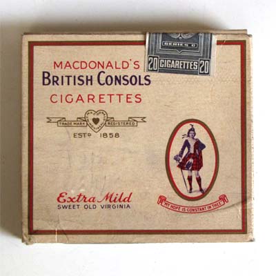 MacDonald's British Consols Cigarettes, Schachtel