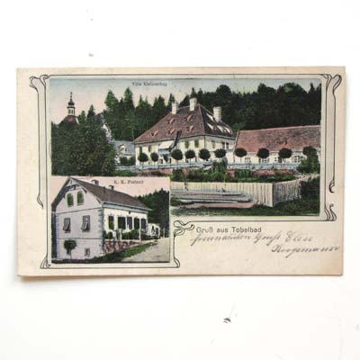 Villa Kleinoscheg, K. K. Postamt, Tobelbad, alte AK