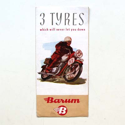 Barum Tyres and Tubes, alter Werbeprospekt