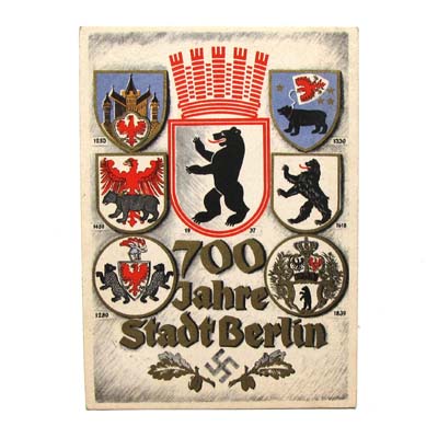 700 Jahre Berlin, alte Ansichtskarte, Sonderstempel