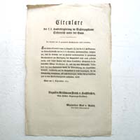 Circulare / Rundschreiben, Verbot d. Rauchpapiers, 1822