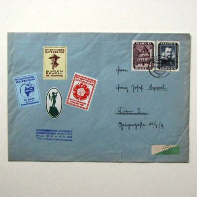 Österr. Pfadfinder, Brief mit Labels, 1960