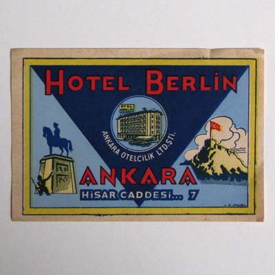 Hotel Berlin - Ankara, Kofferkleber / Label