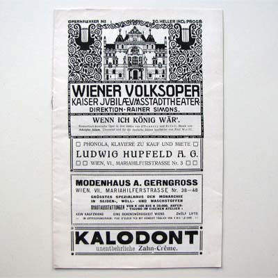 Wiener Volksoper, Programmheft, 1911