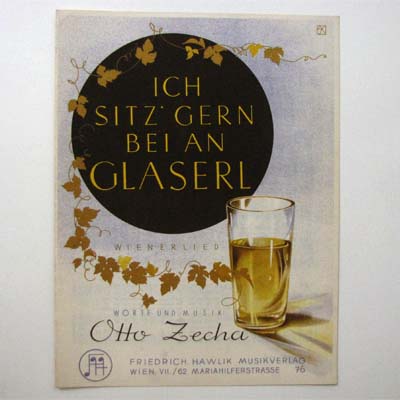 Ich sitz´ gern bei an Glaserl, Zecha, Musiknoten, 1945