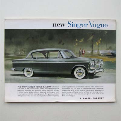 Singer Vogue, Rootes, Autoprospekt, 60er Jahre